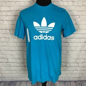 Adidas Blue Trefoil Crewneck T-Shirt | NEW | Men's Small